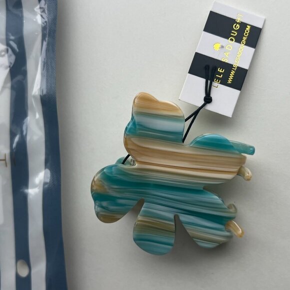 RARE Lele Sadoughi Acetate Claw Clip Turquoise Blue - Picture 6 of 9